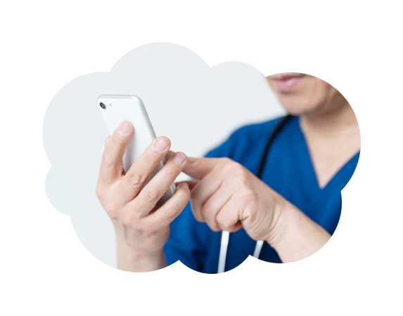 Doctor holding phone